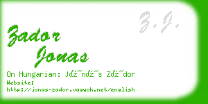 zador jonas business card